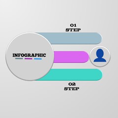 2 step design template for infographics. 