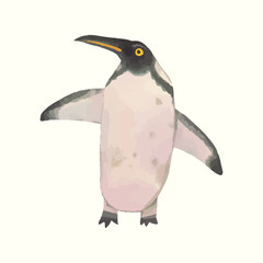 Penquin. animal wildlife. watercolor vector illustration.