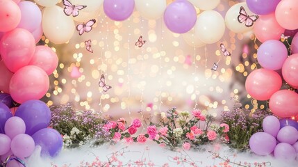 A Blooming Birthday Bash Background