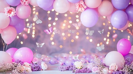 Birthday Bliss Amidst Balloons and Blossoms