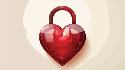 heart padlock design over white Vector illustration.