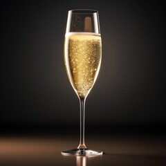 Champagne Glass Filled with Bubbles