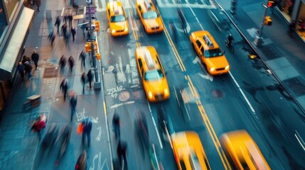  Busy City Street With
