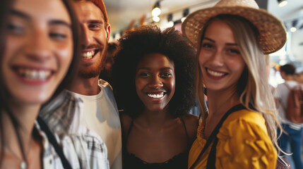 Fototapeta premium Multiracial Friends Shopping Together