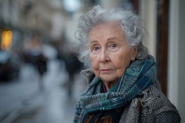 White-Haired Woman Poses Gracefully in Casual Setting. Beautiful simple AI generated image in 4K, unique.