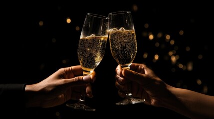 Celebratory Champagne Toast with Friends