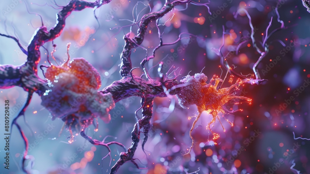 Poster experience a top notch 3d rendering showcasing nerve cells exploring the realm of neurologic disease