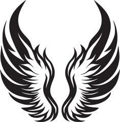  Wings black and white vector