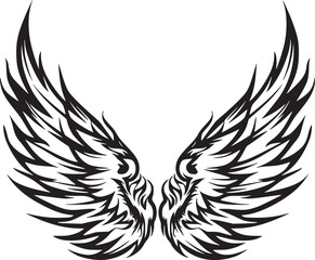  Wings black and white vector