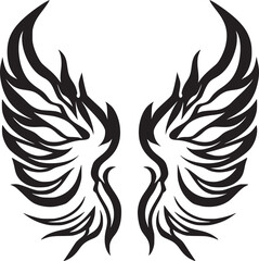  Wings black and white vector