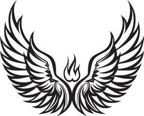  Wings black and white vector