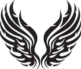  Wings black and white vector