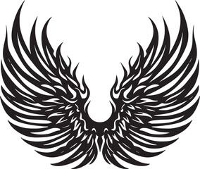  Wings black and white vector