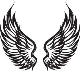  Wings black and white vector
