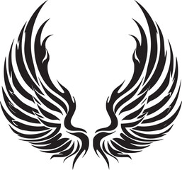  Wings black and white vector