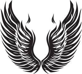  Wings black and white vector