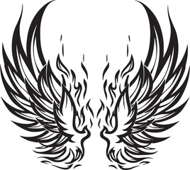  Wings black and white vector