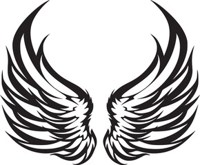  Wings black and white vector