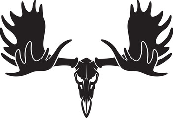 vector moose elk bull skull with antlers	