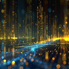 Obraz premium Dynamic Data Lake Visualization in Blue and Orange