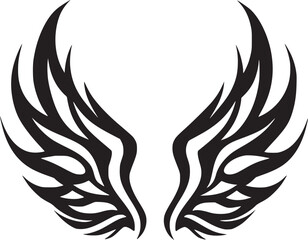  Wings black and white vector