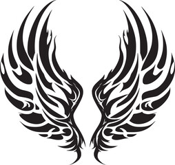 Obraz premium Wings black and white vector