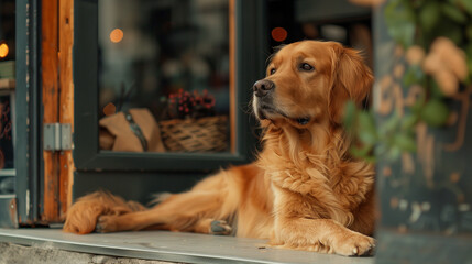 Faithful Companion: Dog's Patient Wait