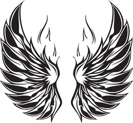  Wings black and white vector
