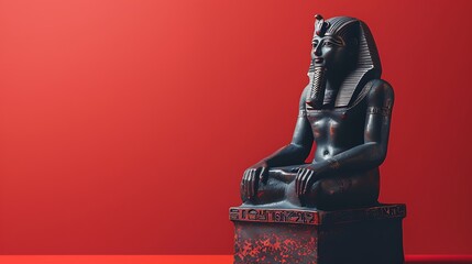 The Egypt statues as part of the museum's collection are very well described. for the commemoration of International Museum Day as a poster, background