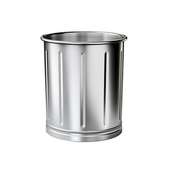 Metal trash can isolated on transparent background