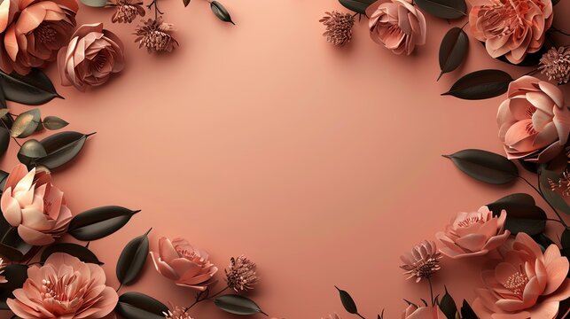 A vibrant floral wreath with space in the center for customizable text or graphics