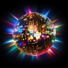 Obraz premium Shining, colorful, and glittery disco ball