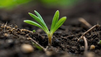 young green sprout in the ground