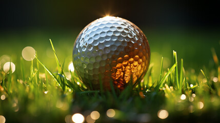 golf ball on grass  HD 8K wallpaper Stock Photographic Image
