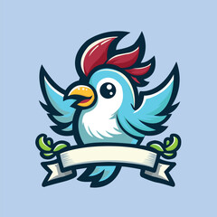 Vector blue bird illustration mascot