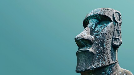 The moai statues as part of the museum's collection are very well described. for the commemoration of International Museum Day as a poster, background