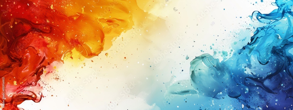 Poster abstract shapes or blobs at the corners of the page with a blank space in the center for symbol or t