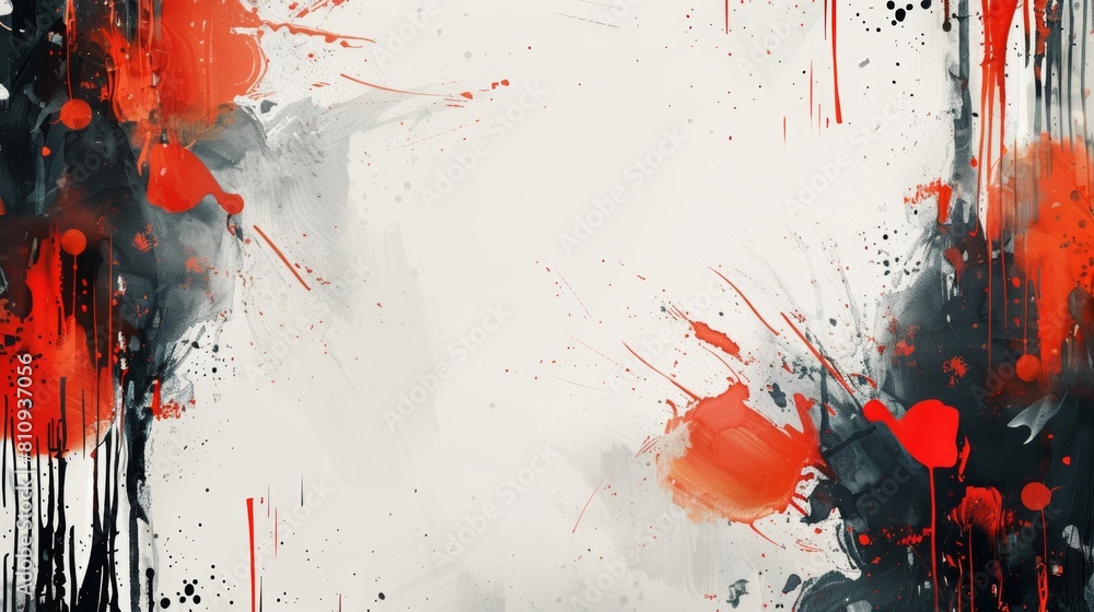 Poster abstract shapes or blobs at the corners of the page with a blank space in the center for symbol or t