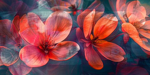 Vibrant Floral Abstract Wallpaper - Colorful Blooming Flower Petals, Springtime Nature Palette, Romantic Feminine Design