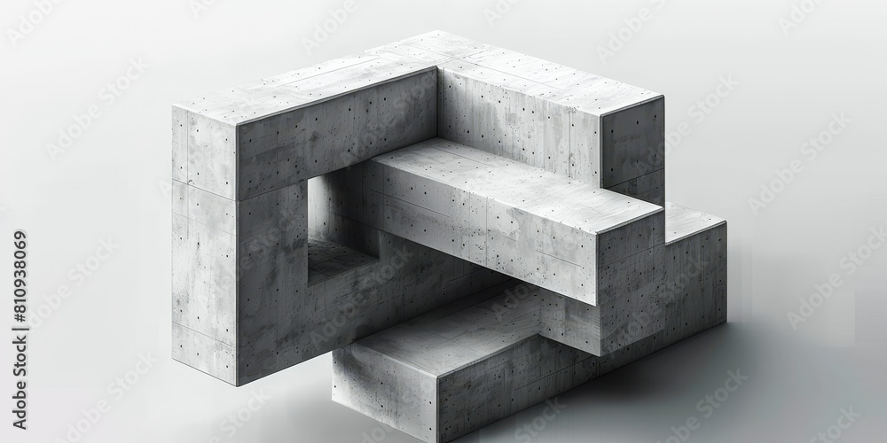 Poster minimalist concrete architectural structure in a simplistic modern design