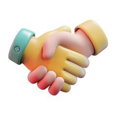 3d Toon Style hand shake icon
