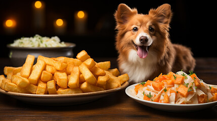 dog in a bowl  HD 8K wallpaper Stock Photographic Image