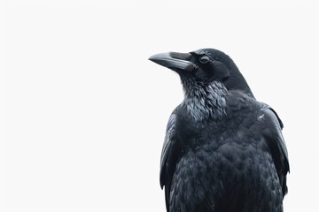 Black Bird Perched on Top of a Tree Branch