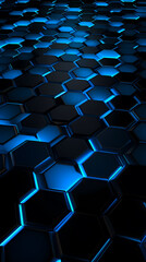 Blue glowing hexagon background