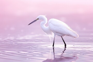 Obraz premium Large White Bird Standing in Water