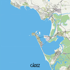 Cádiz Spain map poster art © Somar