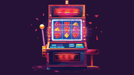 Isolated slot machine design Vector illustration. Vector