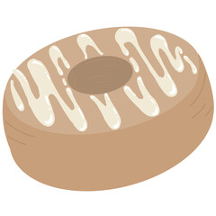 illustration of caramel glazed donut