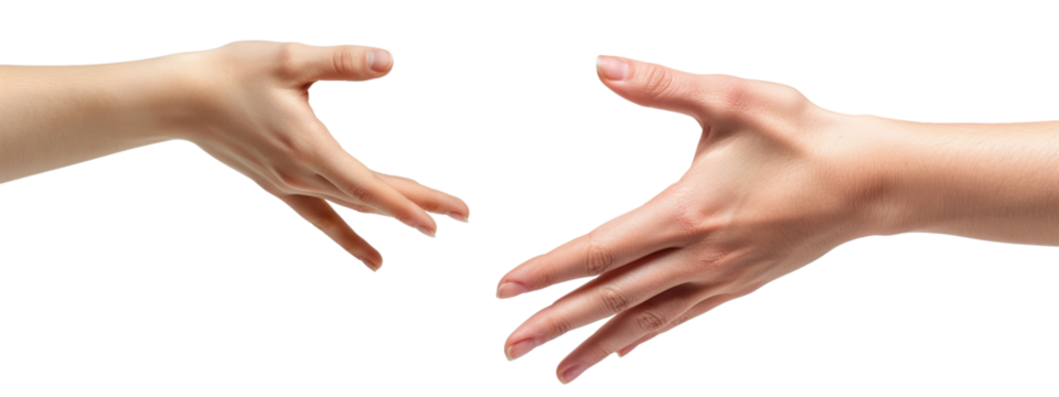 Female hands symbolizing partnership and agreement isolated on white background