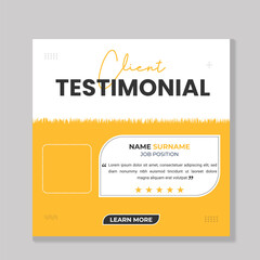 Customer review testimonial template for social media post banner and Client feedback square
 flyer or poster template Bundle, client testimonial social media banner or ads collection